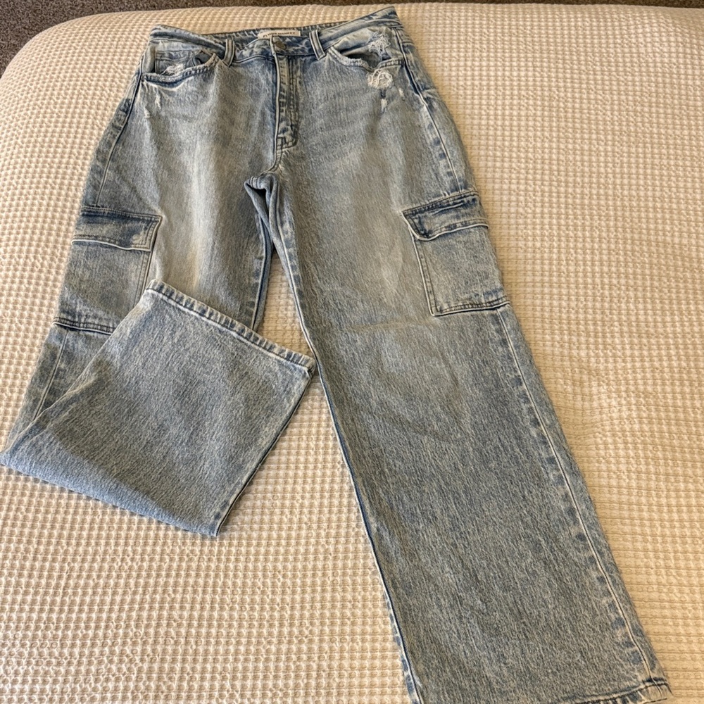 Flying Monkey Women's Straight Leg Jeans - Light Blue